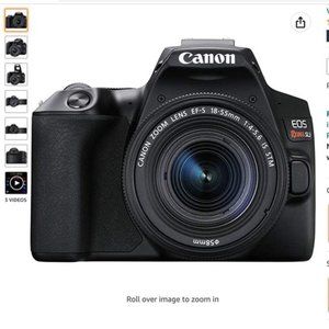 CANON | EOS Rebel SL3, EF-S 18-55mm Lens Kit, Touch Screen, Black w 2 SD Cards